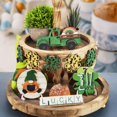 thumbnail image 1 of 7 Pcs St. Patrick‘s Day Tiered Tray Decor Set Rustic St Patricks Day Decorations for Tiered Tray Shamrock Farmhouse Tiered Tray Items Leaf Clover Wood Sign Letter Sign for Home, 1 of 7