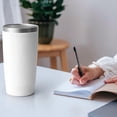 thumbnail image 6 of 20 oz Tumbler Stainless Steel Tumblers with Lid Double Wall Vacuum Insulated Coffee Mug 20oz Cup for Hot and Cold Drinks, White, 1 pack, 6 of 10