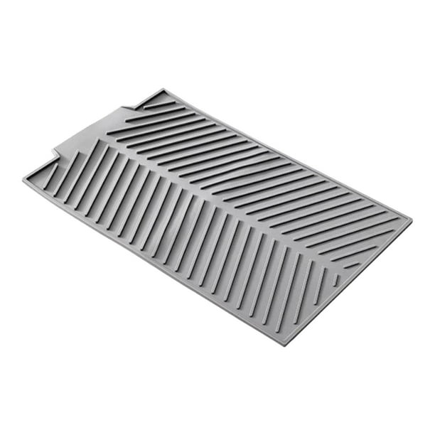 Esterilla de drenaje plegable, escurridor de platos, escurridor de platos Gris claro