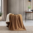 thumbnail image 6 of Eddie Bauer Solid Bi Colored Brown Sherpa Throw Blanket, 60" X 50", 6 of 8