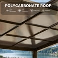 thumbnail image 4 of MELLCOM Gazebo 12x16 with Adjustable Polycarbonate Roofs, All Aluminum Frame Permanent Pergola for Patio, Outdoor Freestanding Shelter, Dark Brown, 4 of 9
