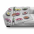 thumbnail image 3 of Sushi Soft Flannel Fleece Throw Blanket, Kawaii Style Sushi Smiling and Yawning Expressions Kids Cartoon Concept, Cozy Plush for Indoor and Outdoor Use, 50" x 70", Multicolor, by Ambesonne, 3 of 6