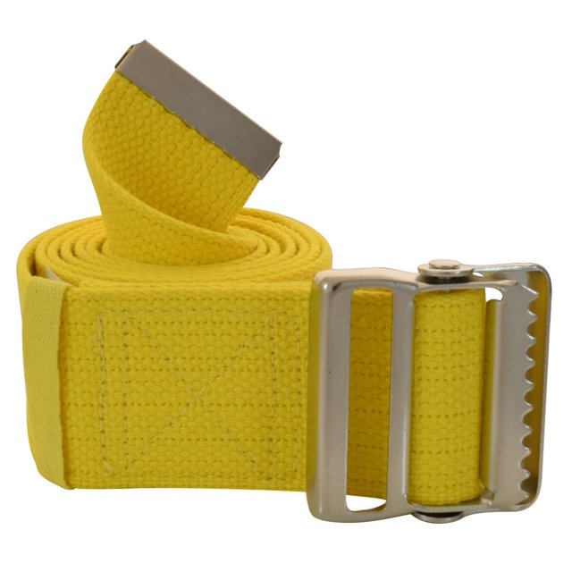 Secure Quick Release Transfer Gait Belt - Durable Metal Buckle - 60"x2" - Yellow - One Year Warranty