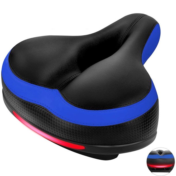 Tuscom Comfortable Men Women Bike Seat Memory Foam Padded Leather Wide