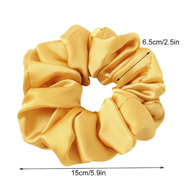 Gomas para el cabello grandes de satén de gran tamaño para cabello largo Gomas para el cabello grandes para mujeres y niñas Accesorios para el cabello de decoración Regalo (4 piezas Color sólido)