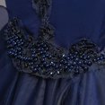 thumbnail image 6 of IBTOM CASTLE Toddler Kids Girls Flower Dress Formal Princess Puffy Tulle Dresses Bridesmaid Wedding Communion Birthday Party Pageant Maxi Prom Gown for Child 8-9 Years Dark Blue, 6 of 8
