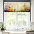 thumbnail image 4 of JOOCAR Polyester Window Valance Curtain with Colorful Flowers and Butterflies Design for Home Kitchen Living Room Bedroom Bathroom Decor 54x18 inch, 4 of 5