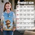 thumbnail image 7 of COEQINE Girls Quarter Zip Sweatshirt Pullover, Loose Fit Long Sleeve Fall Tops with Collar, Soft Polyester Fashion Top for Ages 5-6 Machine Washable, Cute Highland Cow, 7 of 7