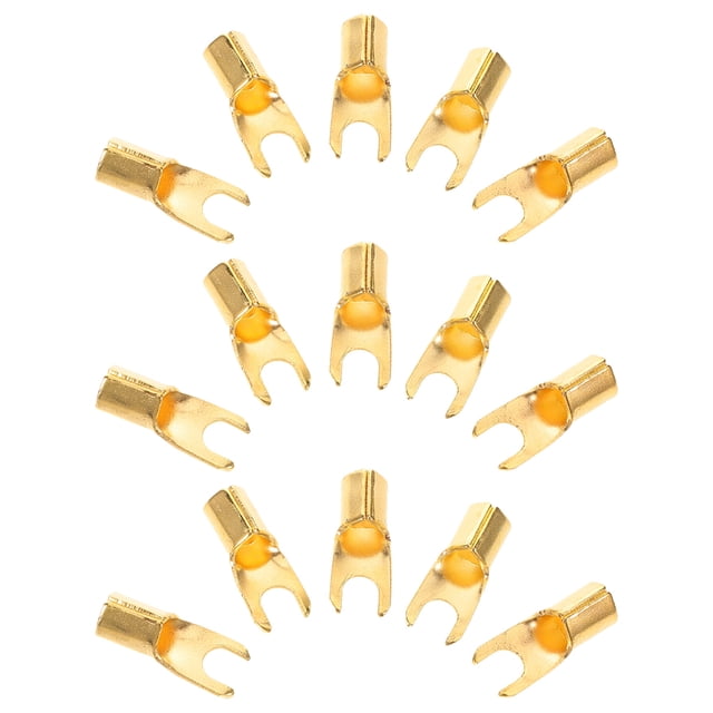 Luxshiny 100Ud Terminales Car Audio En U Dorados Con Reducción De Ruido Para Subwoofer