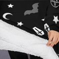 thumbnail image 3 of Oversized Wearable Blanket Hoodie,Black Halloween Occult Patterns Sherpa Blanket Hoodie with Super Pockets,Super Warm Fuzzy Pullover for Women & Men, 3 of 6