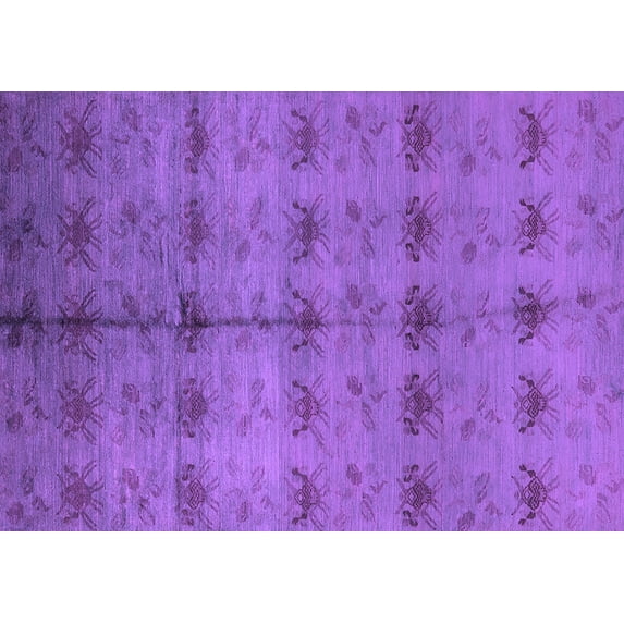 Ahgly Company Indoor Rectangle Oriental Purple Industrial Area Rugs, 6' x 9'