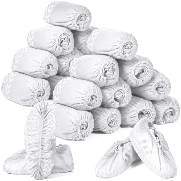 Zhanmai, paquete de 300 fundas desechables para zapatos, antideslizantes, color blanco