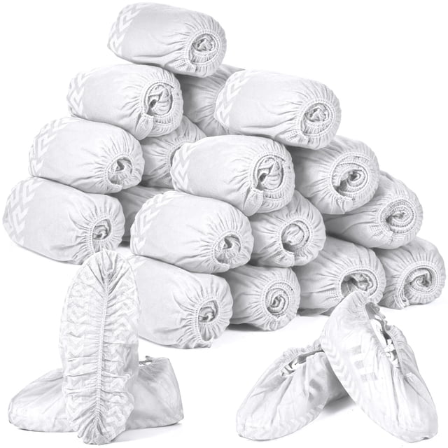 Zhanmai, paquete de 300 fundas desechables para zapatos, antideslizantes, color blanco