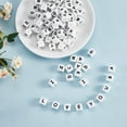 thumbnail image 4 of 1 set 20 Pcs White Cube Letter G Silicone Beads 12x12x12mm Square Dice Alphabet Beads with 2mm Hole Spacer Loose Letter Beads for Bracelet Necklace Jewelry Making(Letter G), 4 of 8