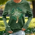 thumbnail image 5 of Craaazy Women's St Patricks Day Tops Clover Crewneck Long Sleeve Shirts Gifts, 5 of 6