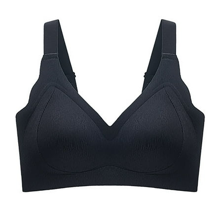 eileial Women s Underwire Unlined Bra Minimizers Non-Padded Full Coverage Lace Plus Size Black M