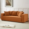thumbnail image 2 of 88.97”W Corduroy Sofa Couch with 5 Pillows, Modern 3 Seater Comfy Cloud Couches Filled with Thick Foam for Living Room Apartment Bedroom Office Small Space, Bottom Frame, Black, 2 of 4
