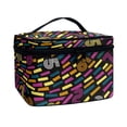 thumbnail image 2 of HELLHERO Large Capacity Portable Makeup Cosmetic Bag Organizer Polyester Colorful Number Art Multi-Function Makeup Organizer Work Touch-Ups Zipper Storage Bag, 2 of 6