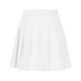 thumbnail image 6 of Women's Pleated Long Skirts Vintage Solid Color Knee-Length Skirts High Waist Casual Mid Length A-Line Skirts, 6 of 9