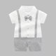 thumbnail image 2 of Odeerbi Niños Caballero Romper Con Corbata de Manga Corta Cuello Algodón Vestido Formal, 2 of 3