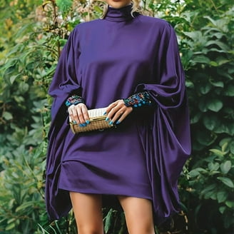 high neck velvet skater dress Stand Collar Skater Dress For Winter - Daytime Dress