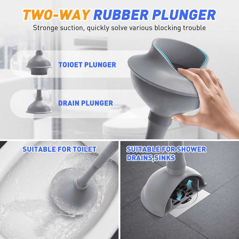 MYSPRI 2-in-1 Toilet Plunger and Brush Set with Caddy photo 2
