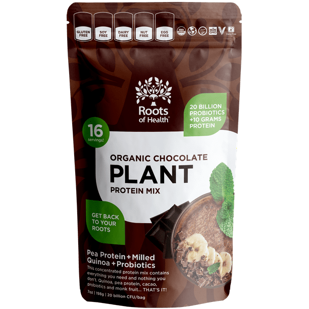 Roots of Health Organic Chocolate Plant Protein Mix 7 oz. Walmart