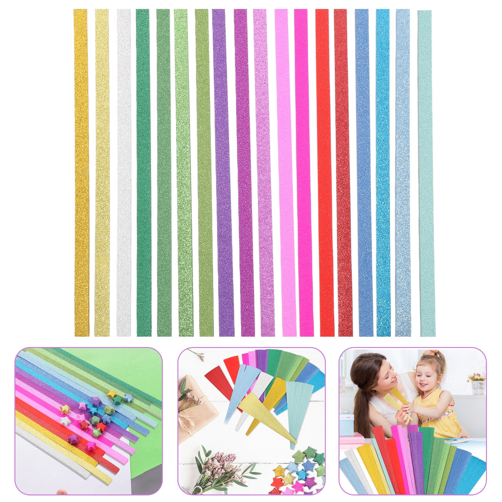 720 Sheets of Glitter Origami Paper Material Star Making Origami
