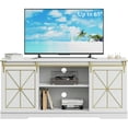 thumbnail image 6 of PUFFCAFE Farmhouse TV Stand for 65" 60" 55" Tvs,Entertainment Center with Storage & Sliding Barn Doors,Media TV Console Table,White TV Stand for Living Room, 6 of 6