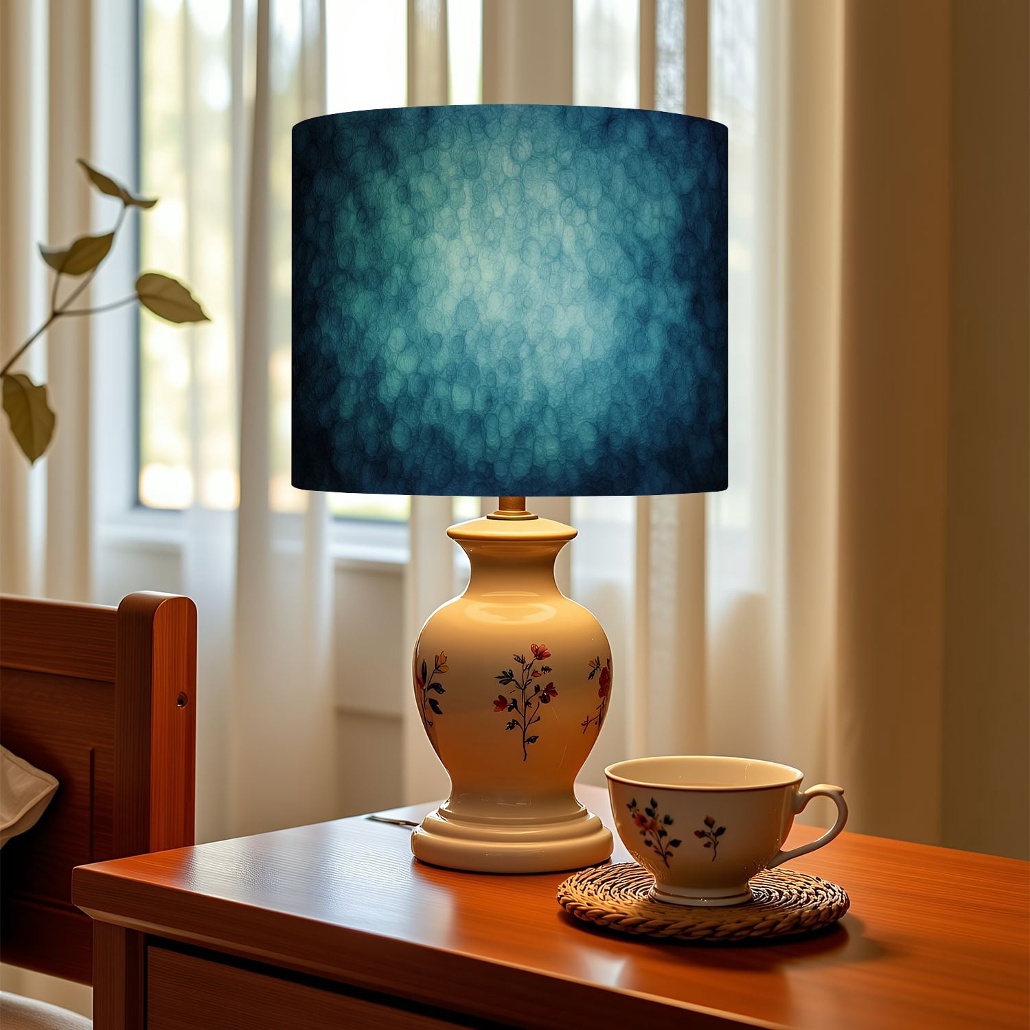 Linen Drum Lamp Shades abstract blue blue paper vintage grunge texture glassy 13" x 13" x 10" Lampshade for Table Lamps Floor Lamps Lamp Shade Replacement Easy Assembly Required