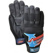 MSC Size XL (10) Amara with Padding Anti-Vibration/Impact Protection Work Gloves For Mechanic's & Lifting, Uncoated, Hook & Loop Cuff, Full Fingered, Stars & Stripes, Paired