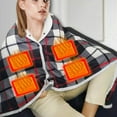 thumbnail image 2 of Heated Throw Blanket Usb Heated Warming Shawl Lap Blanket Warm Home Car, 2 of 9