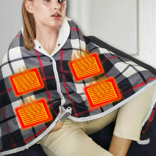 EGNMCR USB Heated Warming Shawl Lap Blanket Heated Throw Blanket Warm Home Car Heating shawl