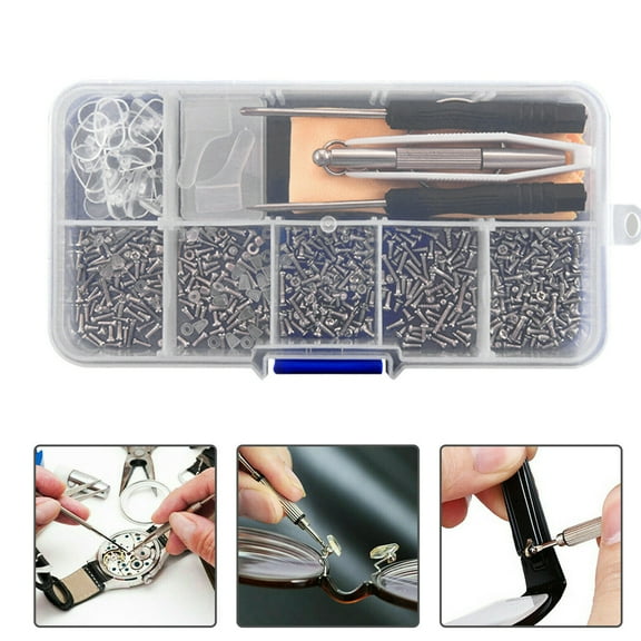 Eyeglasses Repair Kit, Stainless Steel Set with Micro Screwdriver Tweezer for Glasses, Sunglasses, Watch Repair