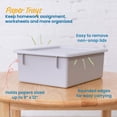 thumbnail image 3 of ECR4Kids Letter Size Plastic Tray Organizer with Lids, Large, Storage Bins, Light Grey, 10-Piece, 3 of 9