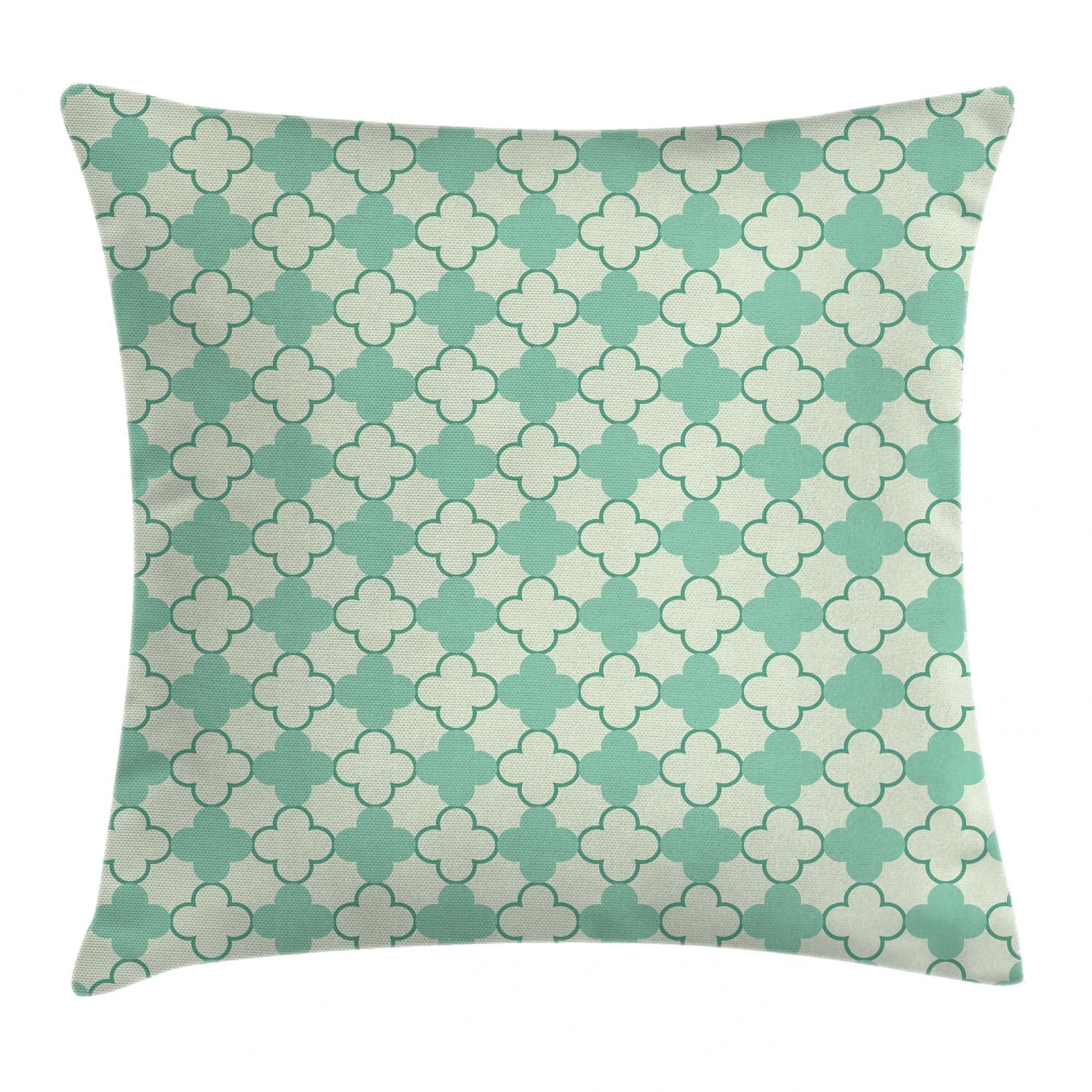 Mint Throw Pillow Cushion Cover, Victorian Style Old Fashioned Floral