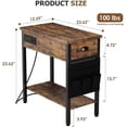 thumbnail image 3 of End Table with Charging Station, Side Table with USB Ports and Outlets, Brown, 3 of 6
