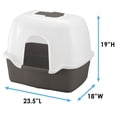 thumbnail image 4 of Richell Paw Trax Wide Hooded Cat Litter Box in Brown, 4 of 7