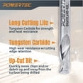 thumbnail image 3 of POWERTEC Single Flute End Mill 5/32'' Spiral Router Bit, 5/32" Shank Carbide Router Bit, 25/64" Cutting Length & 1-37/64" Long. Wood working Router Bits for Use on CNC Router, Router Bushing (73041), 3 of 7