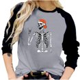 thumbnail image 1 of Camiseta suelta estampada a la moda para mujer, blusa de manga larga, cuello redondo, camisetas informales Pompotops FGAJ8225, 1 of 5