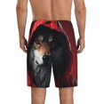 thumbnail image 6 of KLL Mysterious Hooded Wolf for Men's 1-Pack Shorts,Sleep Pajama Shorts for Men Soft Pj Shorts Men's Pajama Bottoms Sleepwear -Large, 6 of 7