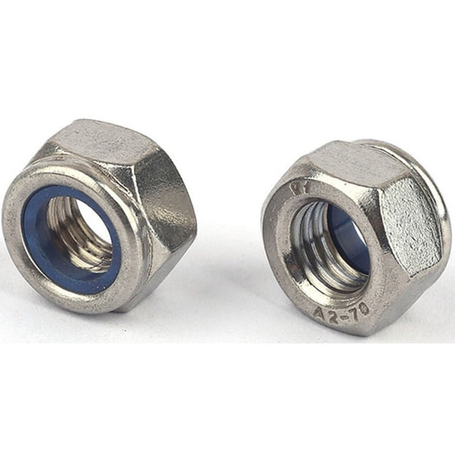 FONDOTIN 180Pcs Stainless Steel Locknuts for Mechanical Joining with Shockproof Function and Hexagonal Shape