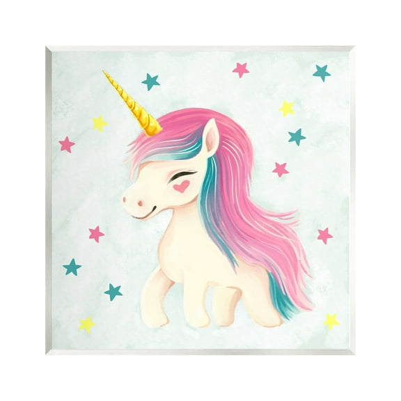 Stupell Industries Pastel Unicorn Pony Fairy Tales & Fantasy Painting Unframed Art Print Wall Art, 12 x 12
