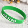 thumbnail image 4 of KAKOWELY 4 pulseras de silicona con la bandera de México, pulseras de goma para fútbol, pulseras con la bandera nacional verde, artículos de recuerdo para fiestas deportivas para mujeres y hombres., 4 of 4