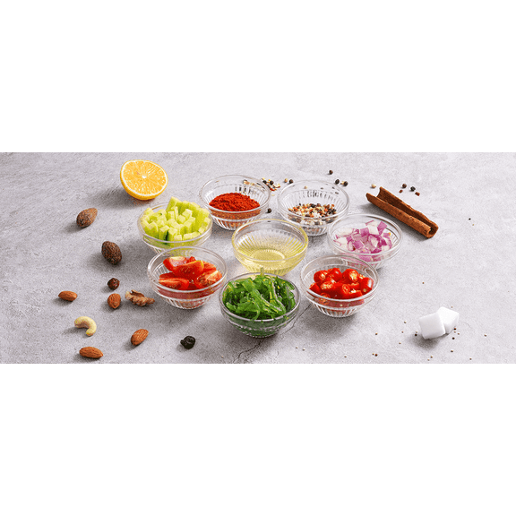 20 Pcs Mini Prep Bowls for Ingredient, 2.5 oz Stackable Pinch Bowls for Dip Snack
