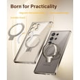 thumbnail image 3 of for Samsung Galaxy S24 Ultra Case with Magnetic Ring Stand,[Compatible with MagSafe][Military Drop Protection] Shockproof Protective Slim Phone Case for S24 Ultra, Clear Grey, 3 of 9