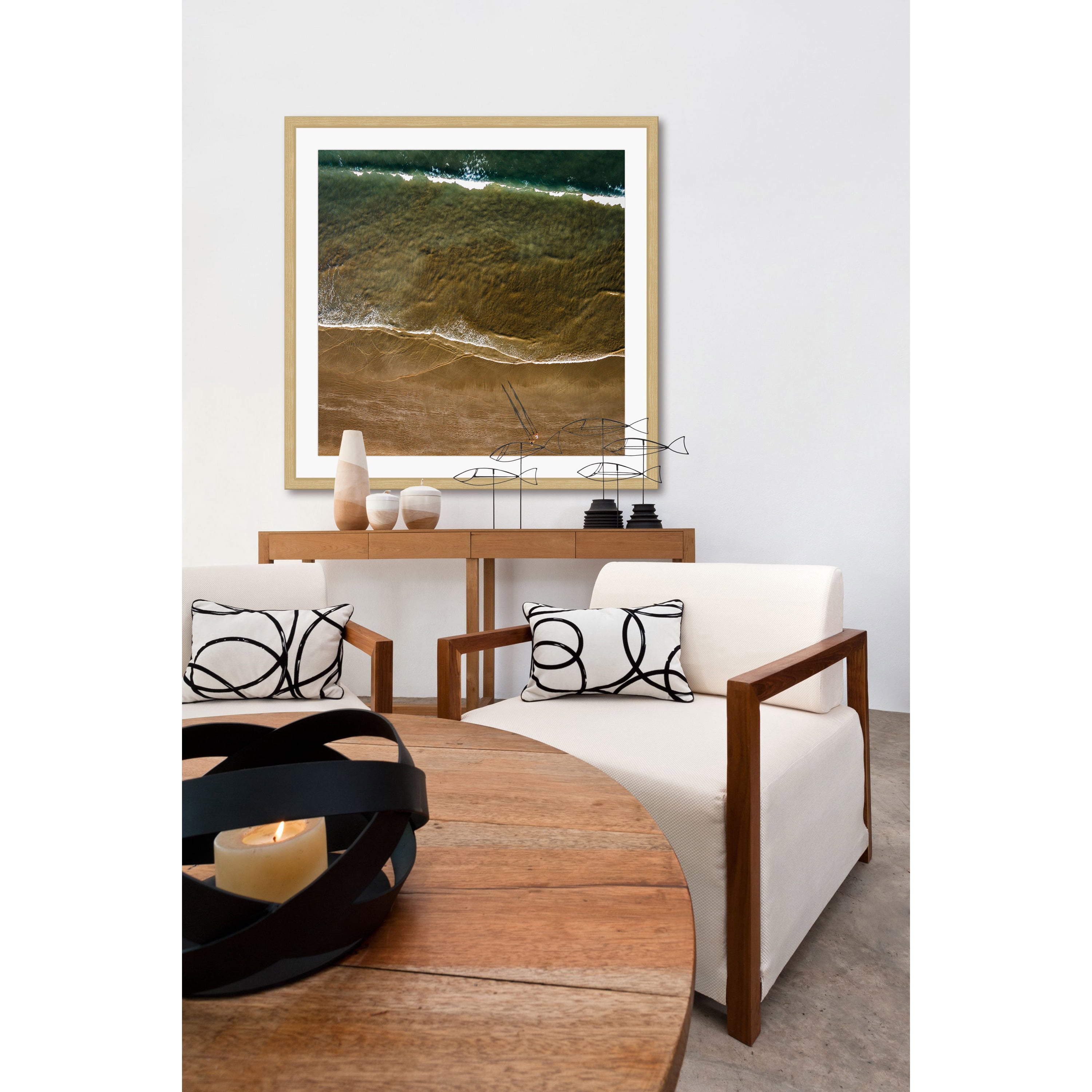 Marmont Hill "Walking the Shore" by Karolis Janulis Framed Painting Art Print
