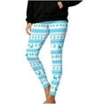 thumbnail image 3 of YOIAVAIOY Christmas Pajama Pants Women Santa Claus Print Elastic Waist Soft Comfy Pj Pants Ankle Length Christmas Day Leggings Light Blue XL, 3 of 10