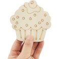 thumbnail image 3 of 30 Pack 4 Inch Wood Cupcake Crafts Unfinished Wood Birthday Cupcake Cutouts Wooden Cupcake Hanging Ornaments DIY Cupcake Craft Gift Tags for Home Party Decoration Craft Project, 3 of 5