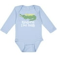 thumbnail image 3 of Inktastic Alligator Handsome Like Daddy Baby Boy Boys Long Sleeve Baby Bodysuit, 3 of 5
